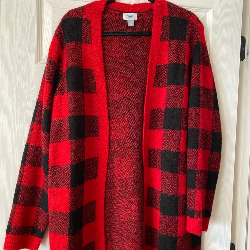 Old Navy Xl plaid red sweater.